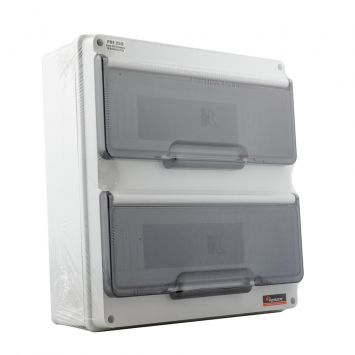 Caja exterior plastica p/termica estanca 24 modulos blanca ip55 c/tapa transparente