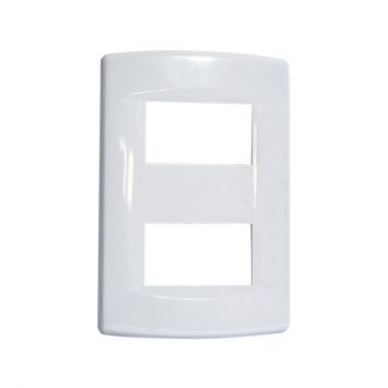 Tapa p/2 modulos rectangular blanco puro linea life